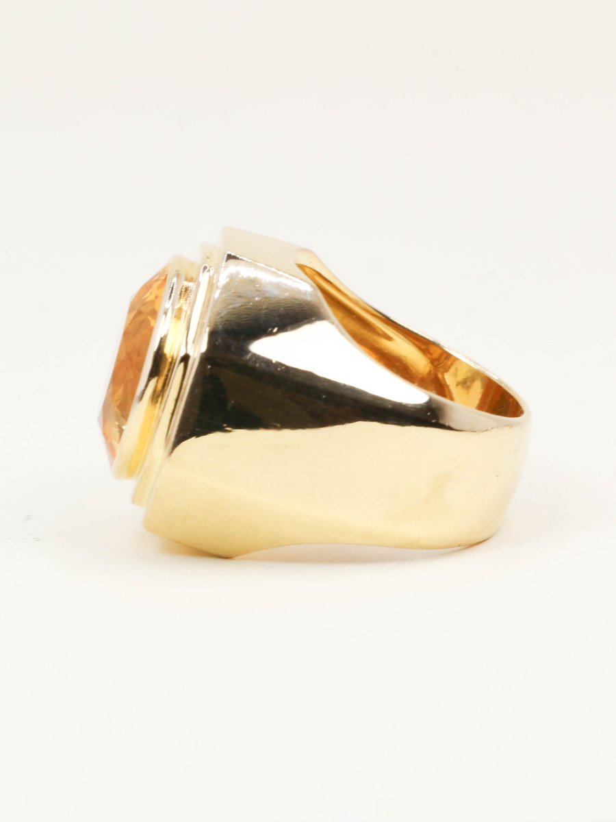FRED Bague chevaliere or jaune citrine 7 carats-photo-4