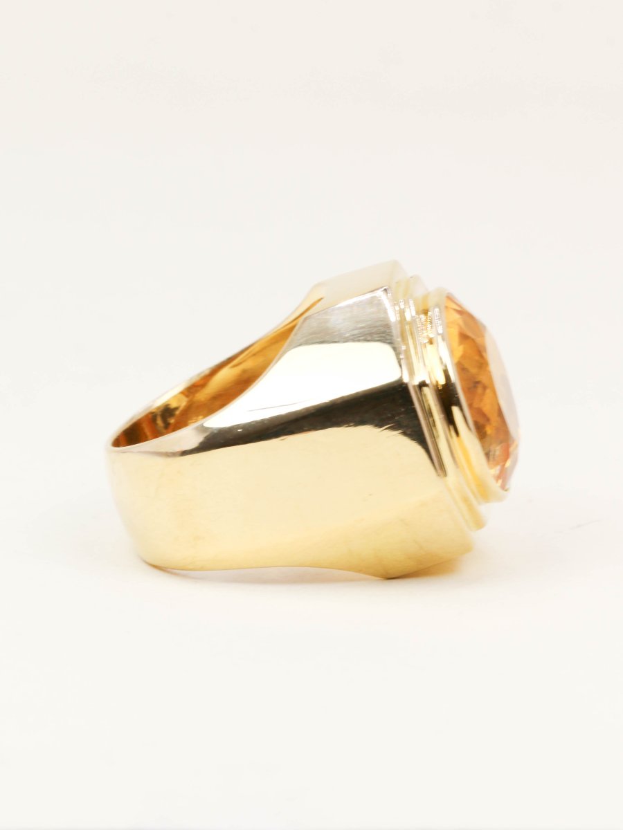 FRED Bague chevaliere or jaune citrine 7 carats-photo-2
