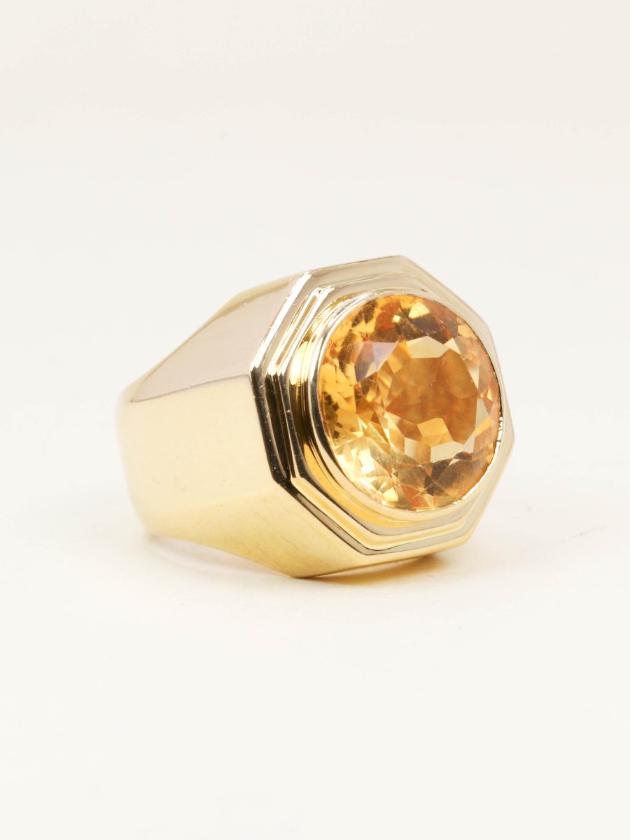 FRED Bague chevaliere or jaune citrine 7 carats-photo-3