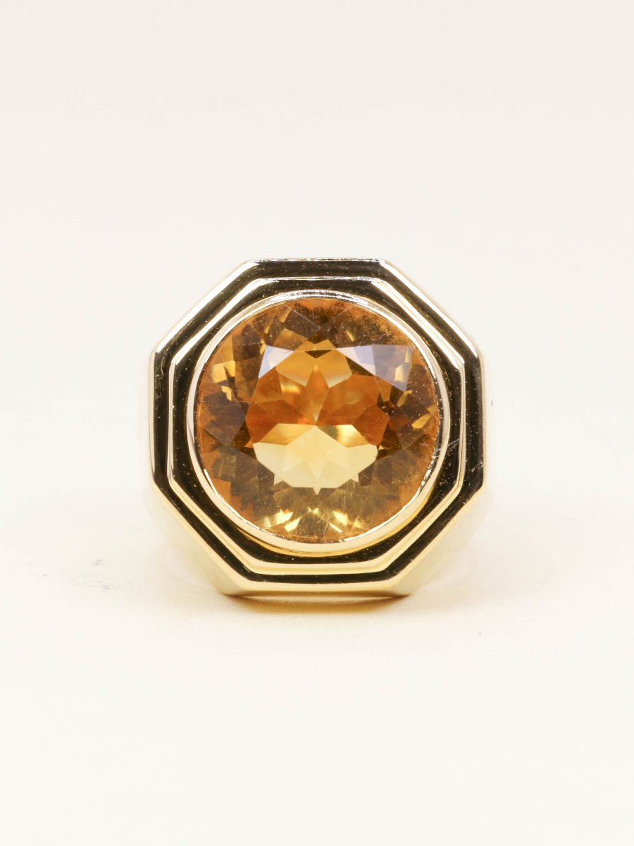 FRED Bague chevaliere or jaune citrine 7 carats-photo-4