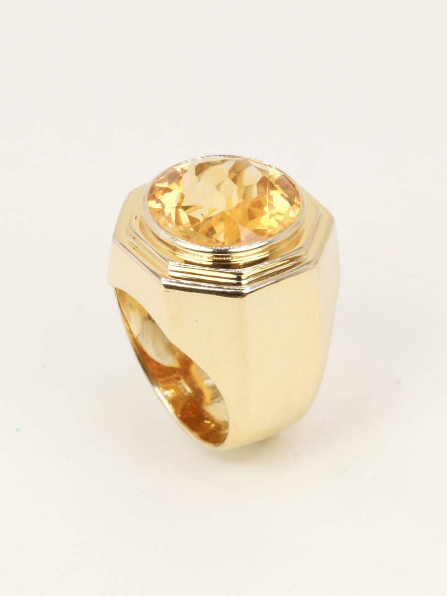 FRED Bague chevaliere or jaune citrine 7 carats-photo-5