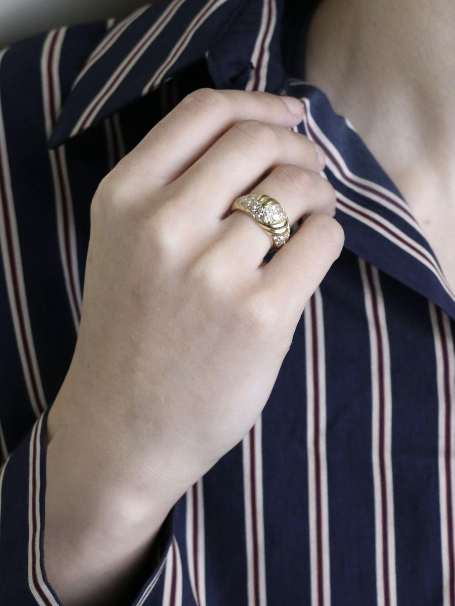 Fred Panther Ring In Yellow Gold With Diamonds-photo-2