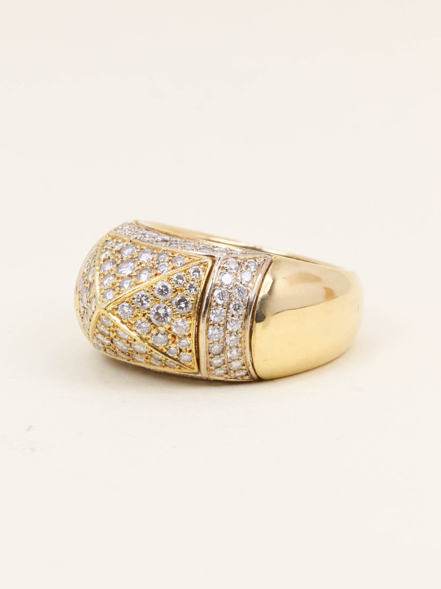 Oj Perrin Yellow Gold Pyramid Diamond Ring-photo-1