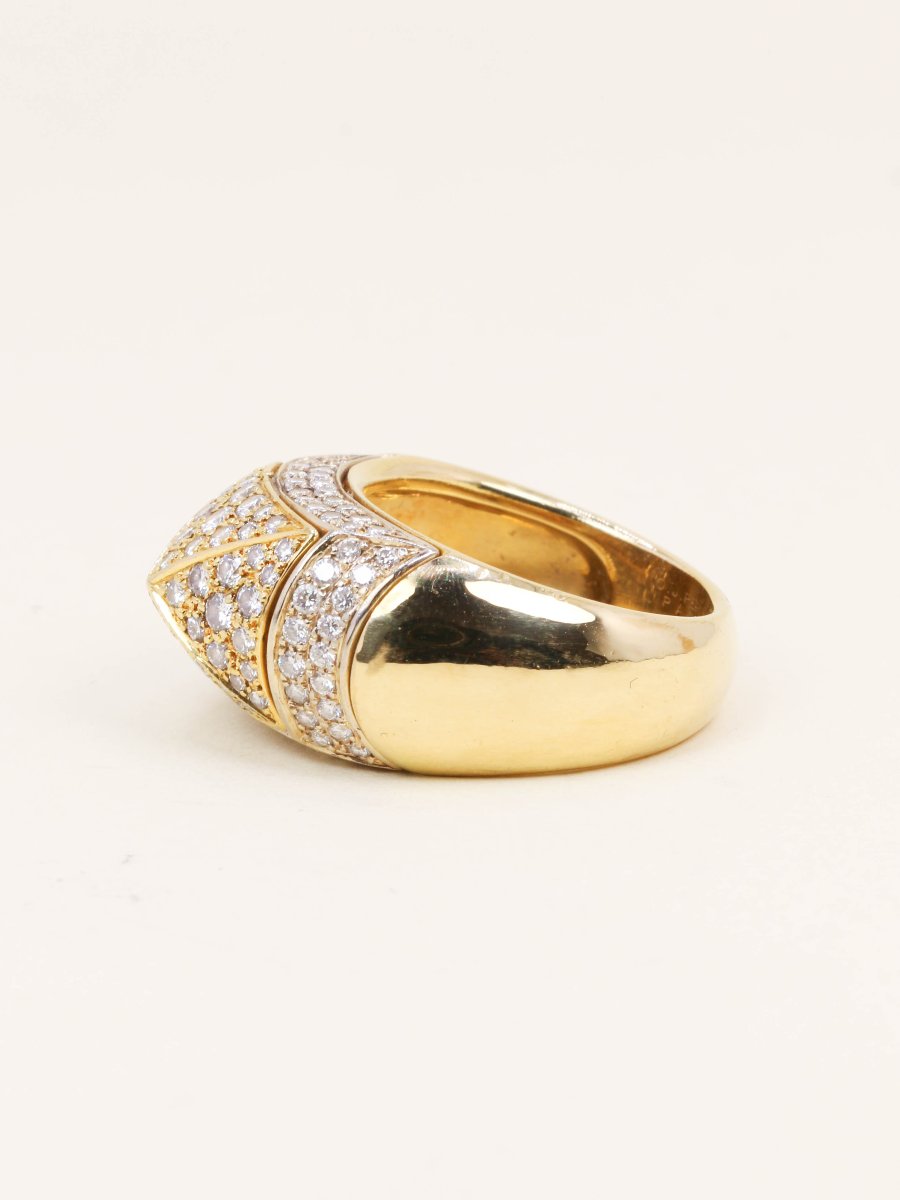 Oj Perrin Yellow Gold Pyramid Diamond Ring-photo-2