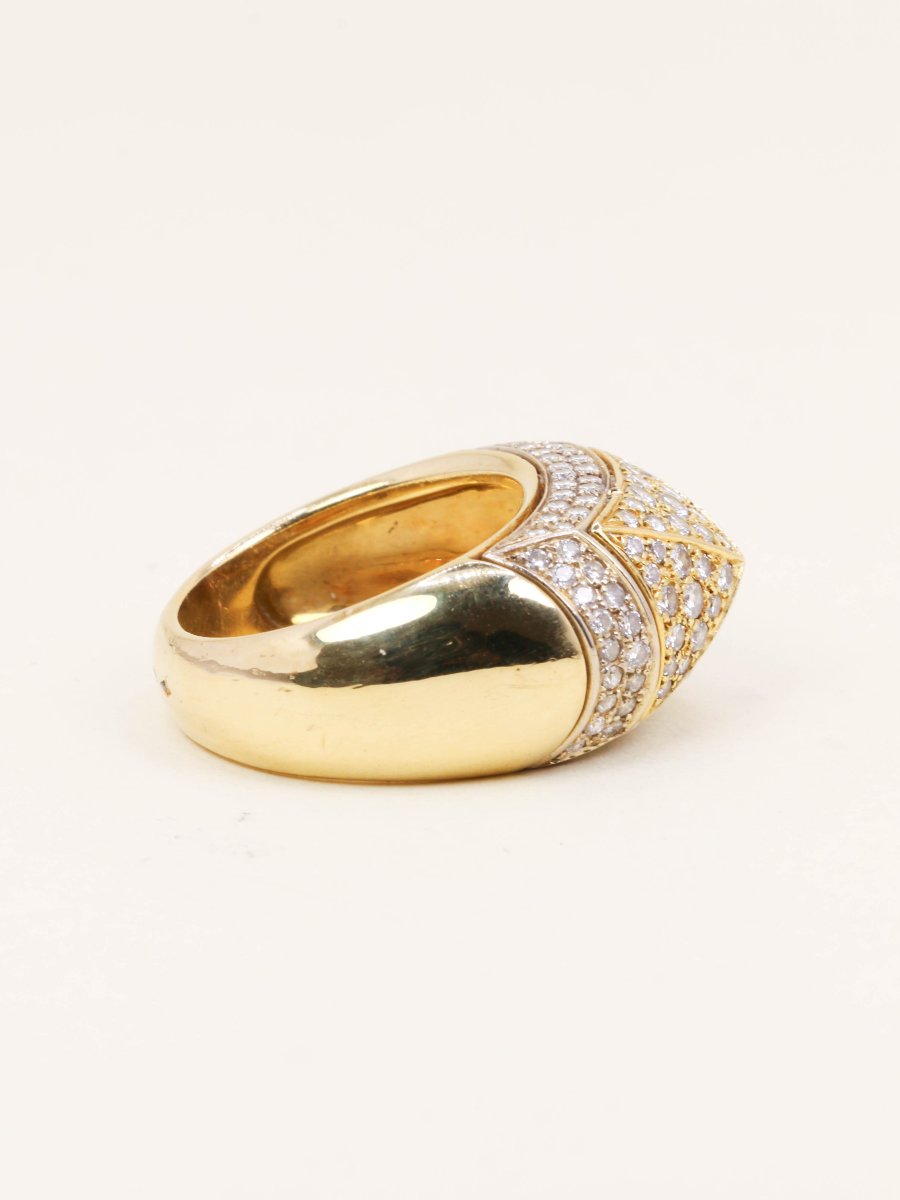 Oj Perrin Yellow Gold Pyramid Diamond Ring-photo-3