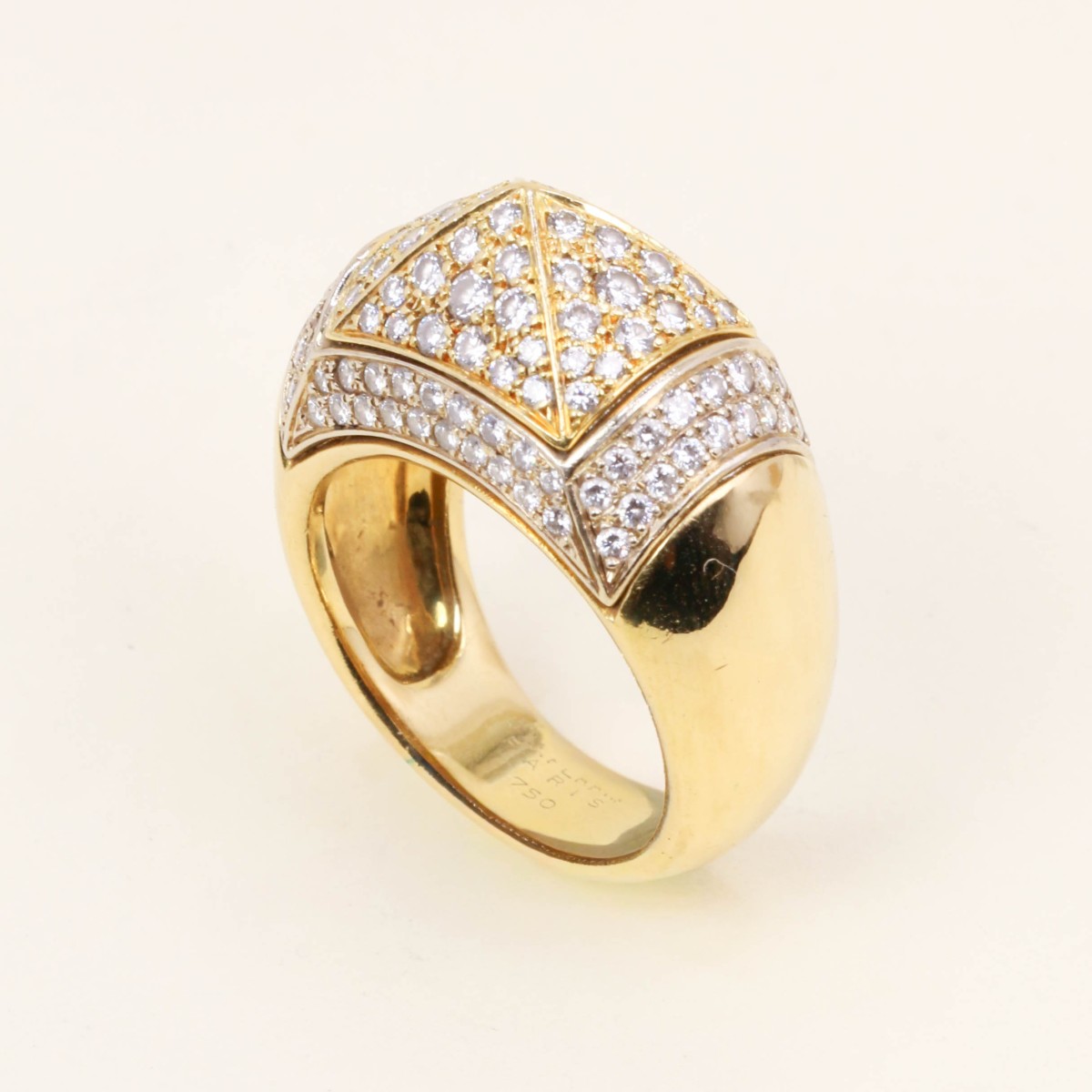 Oj Perrin Yellow Gold Pyramid Diamond Ring