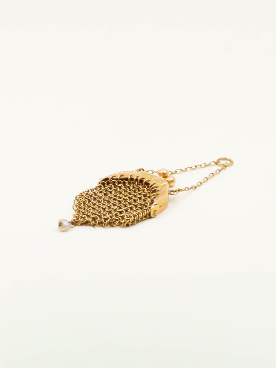 Louis Purse Pendant Yellow Gold Pearl-photo-3