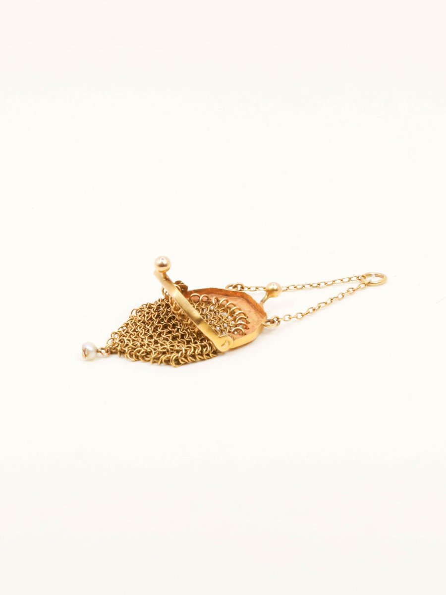 Louis Purse Pendant Yellow Gold Pearl-photo-4