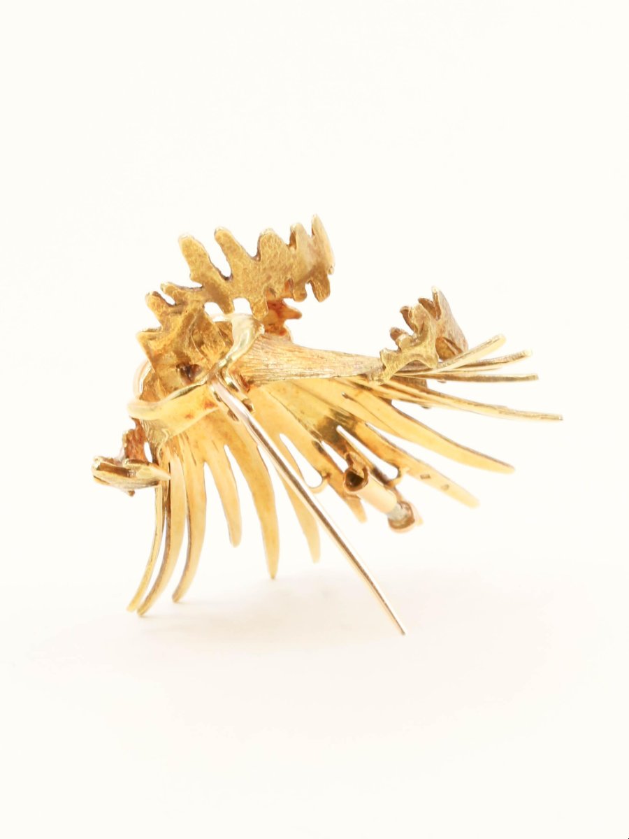 Becker & Brasier Volcano Brooch Yellow Gold Email-photo-3