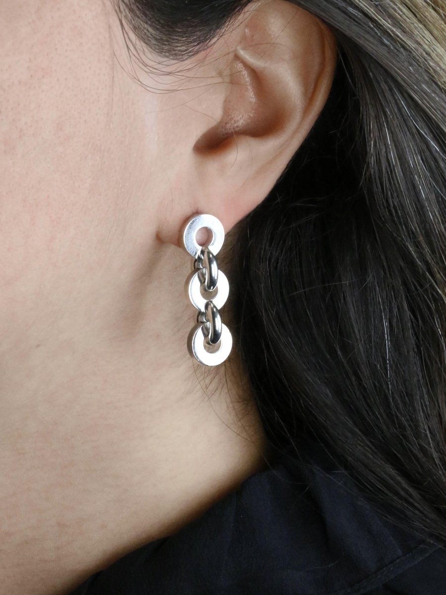 Hermes Voltige Earrings Silver-photo-2