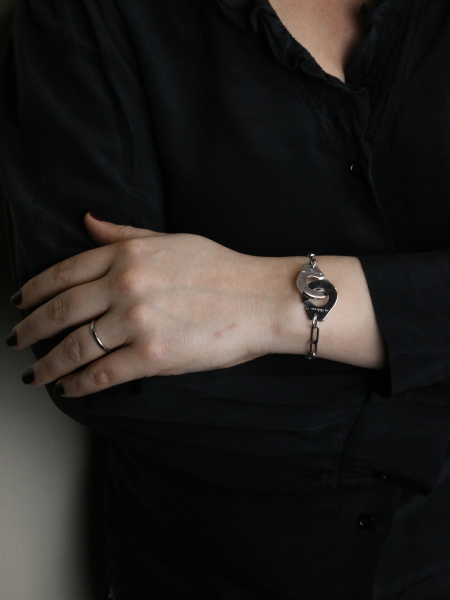 Dinh Van Vintage Silver Cuff Bracelet - Very Large Model-photo-4