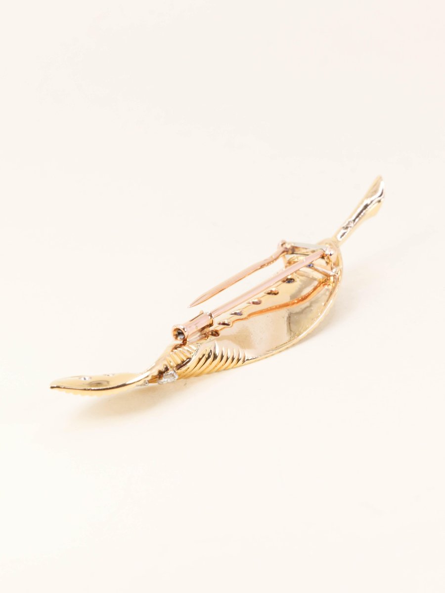 Van Cleef & Arpels Brooch Clip Leaf Yellow Gold Sapphires Diamonds - 1959-photo-2