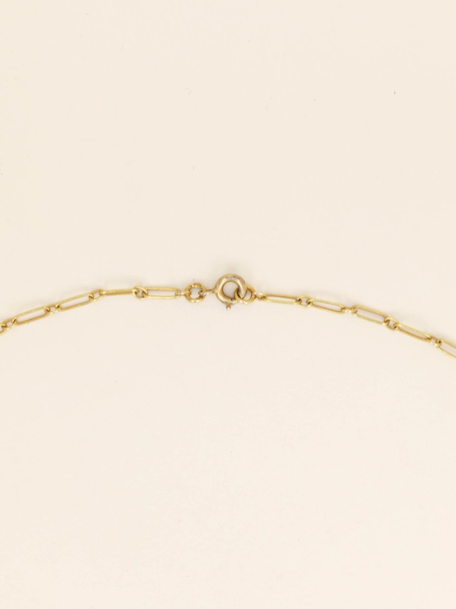 Necklace Art Nouveau Drapery Yellow Gold Diamond Beads-photo-4