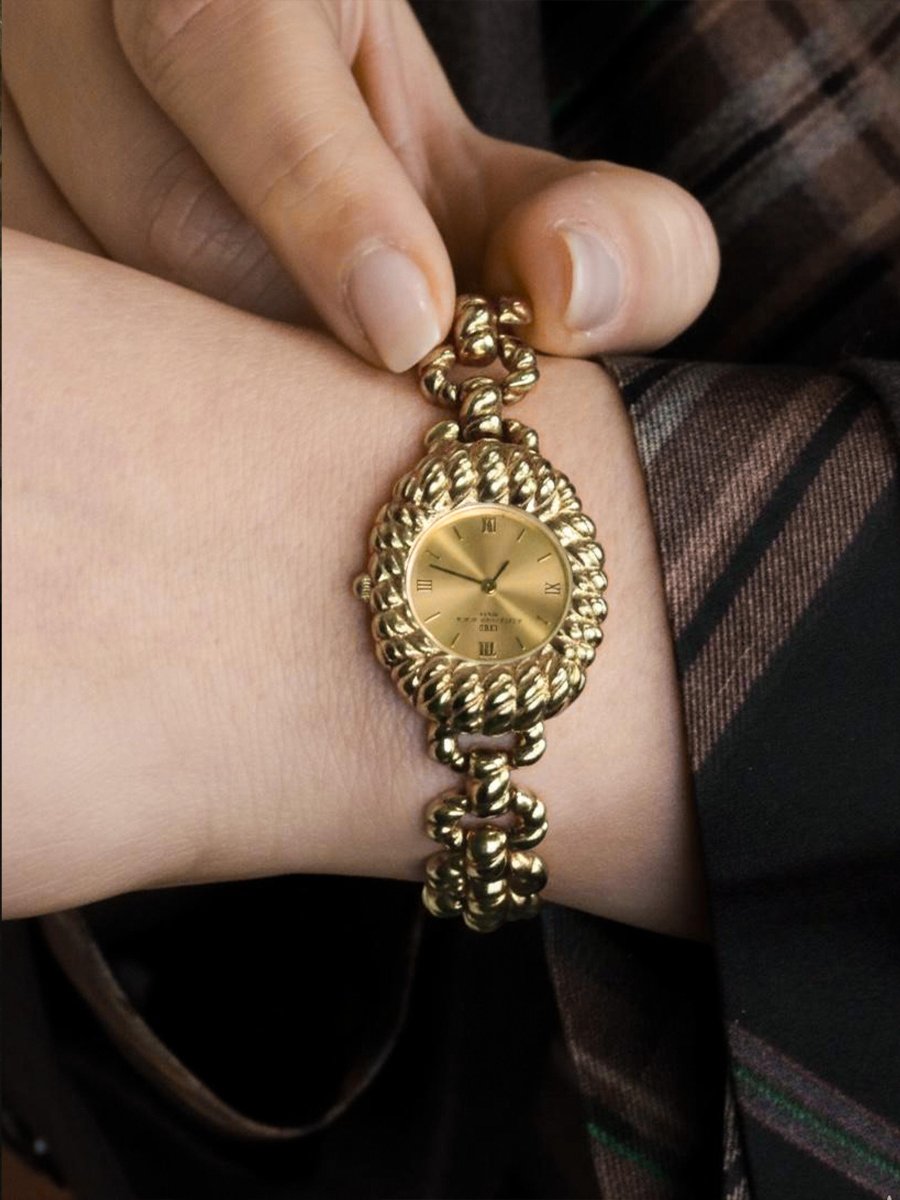 BALENCIAGA Montre vintage or jaune-photo-2