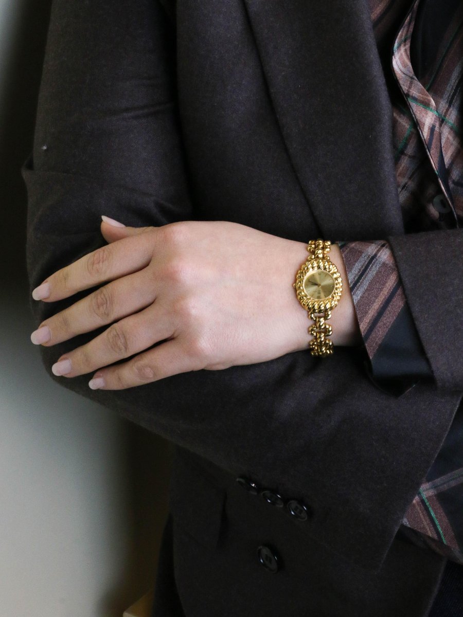 BALENCIAGA Montre vintage or jaune-photo-5