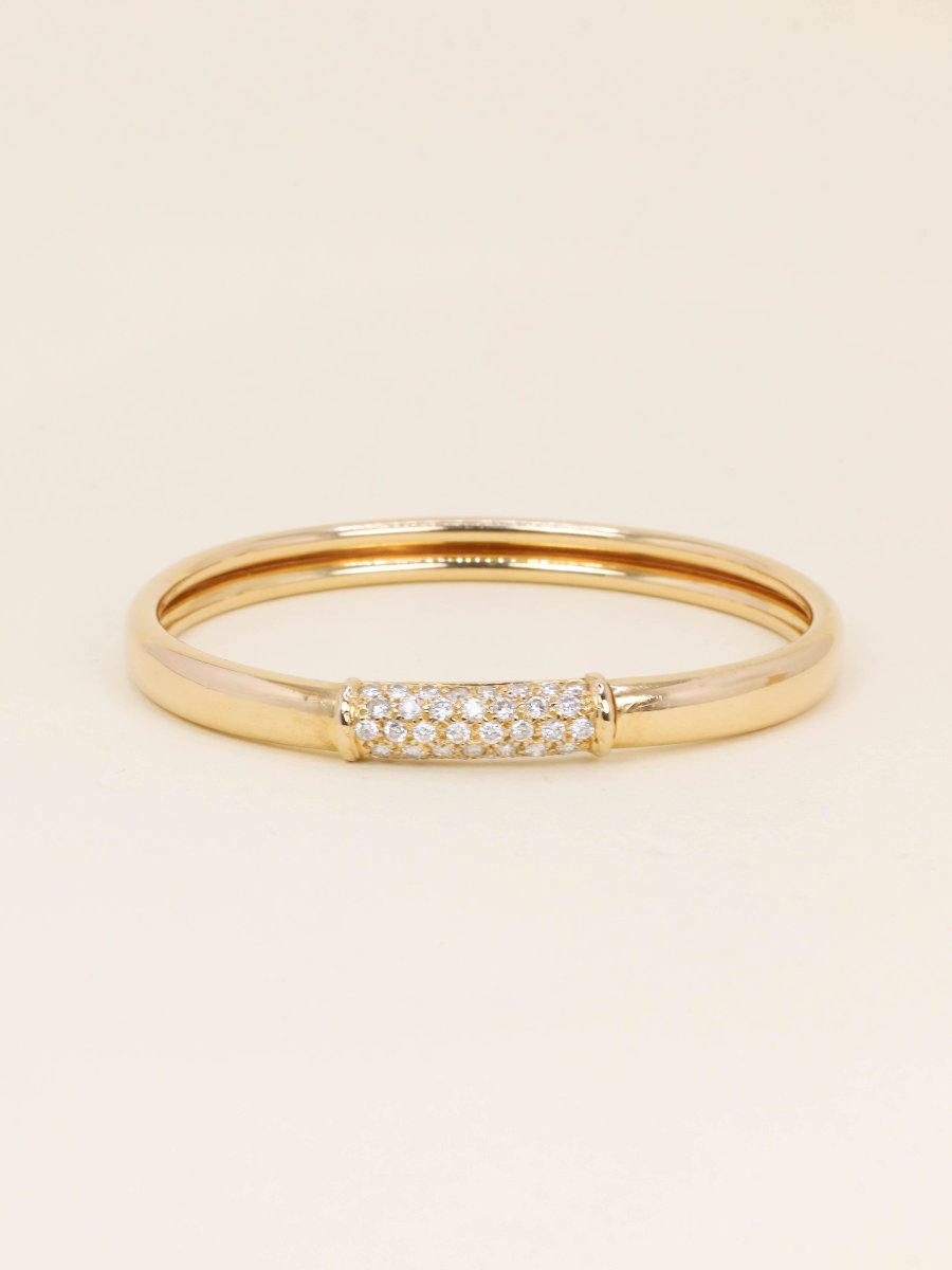 VAN CLEEF & ARPELS Bracelet jonc Philippine or jaune diamants-photo-3