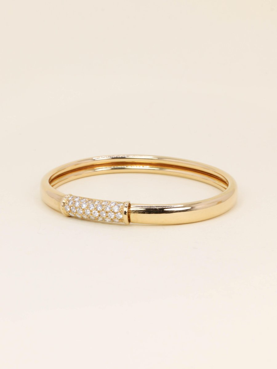 VAN CLEEF & ARPELS Bracelet jonc Philippine or jaune diamants-photo-4