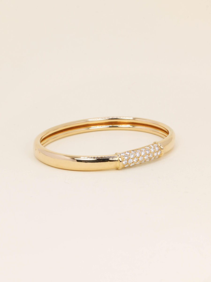 VAN CLEEF & ARPELS Bracelet jonc Philippine or jaune diamants-photo-4