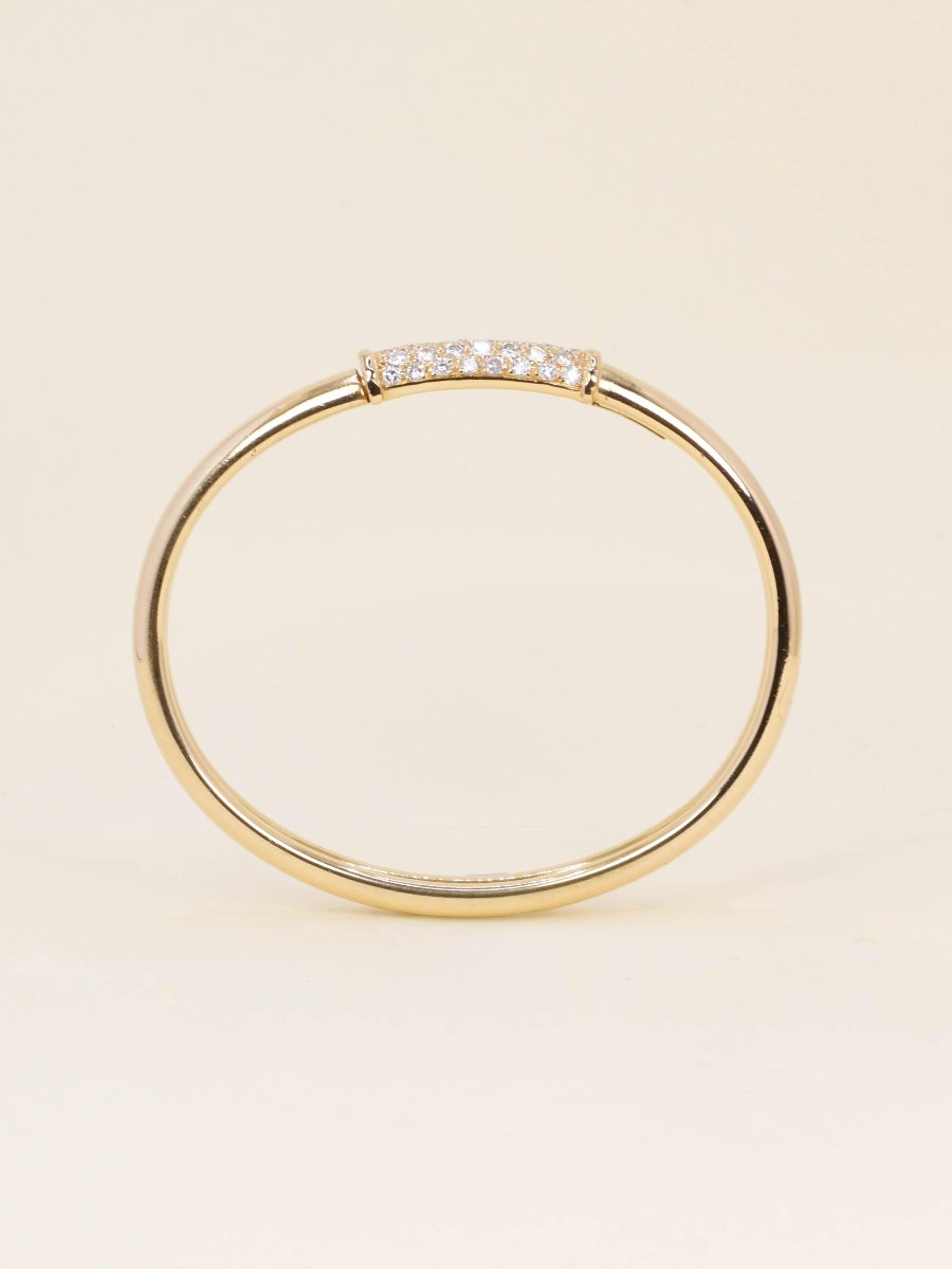 VAN CLEEF & ARPELS Bracelet jonc Philippine or jaune diamants-photo-5