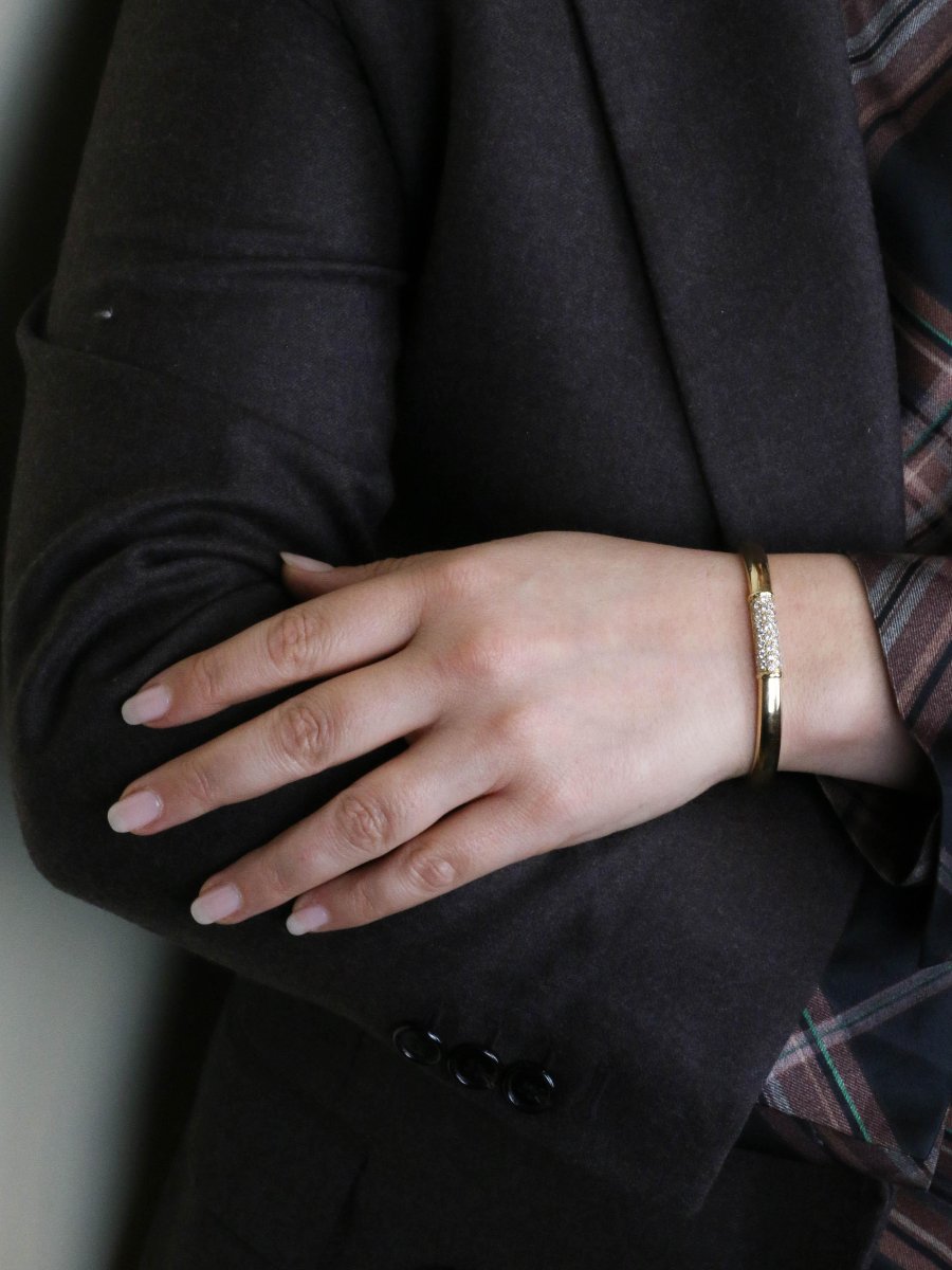 VAN CLEEF & ARPELS Bracelet jonc Philippine or jaune diamants-photo-6