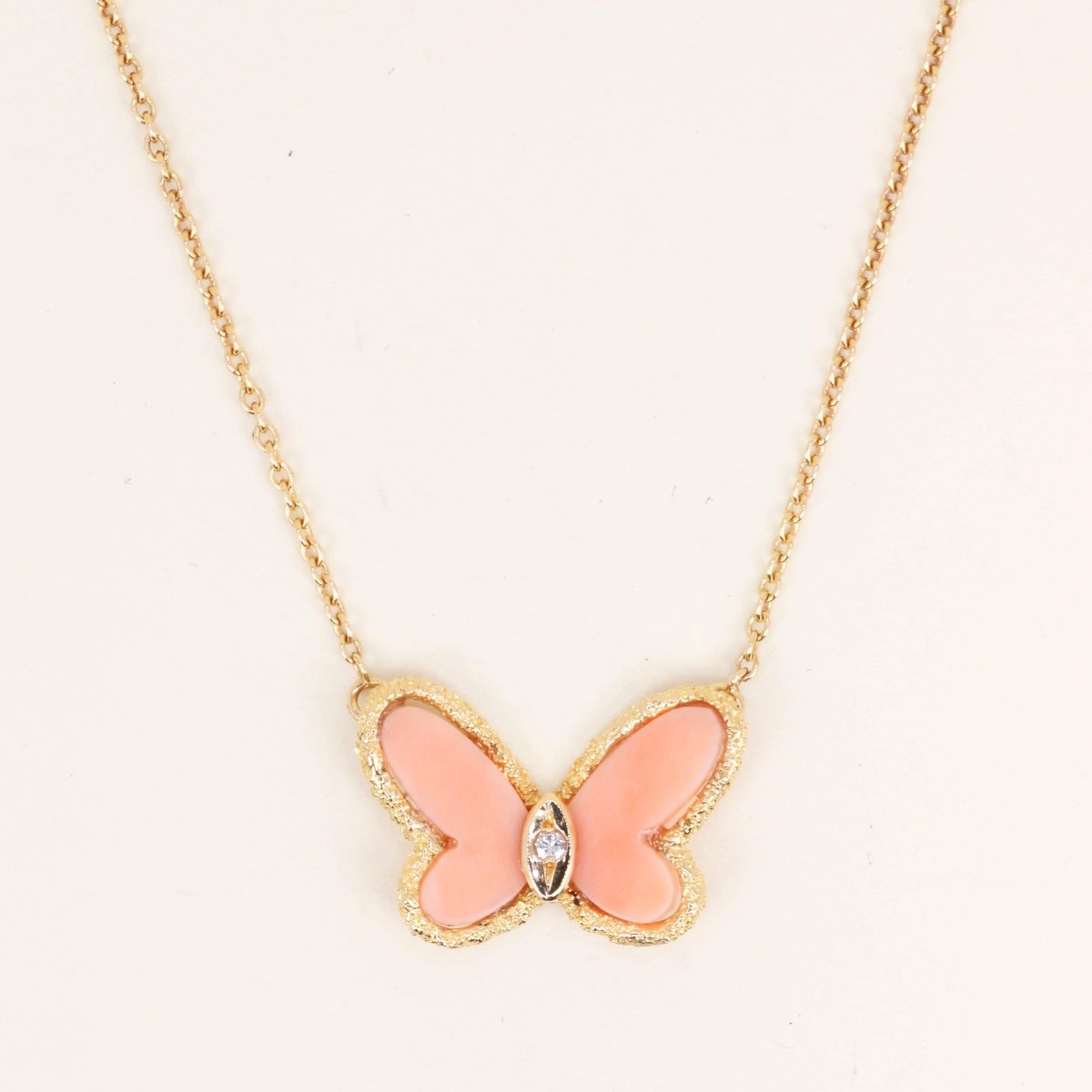 Van Cleef & Arpels Alhambra Butterfly Coral Necklace - 1976