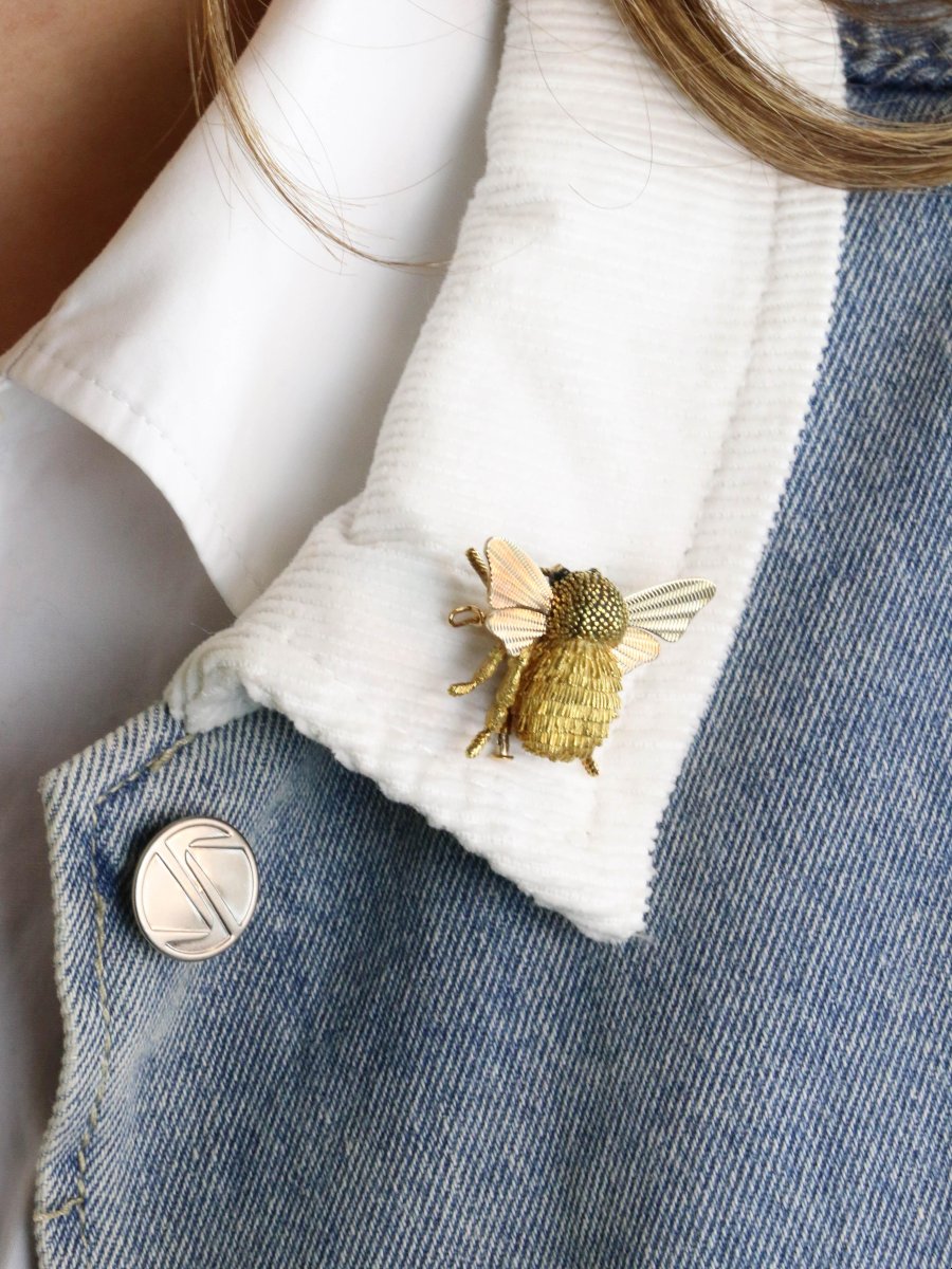 Hermes X Georges Lenfant -yellow Onyx Gold Bumblebee Brooch-photo-2