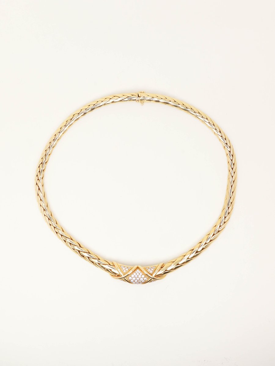 GAY FRERES Collier vintage or torsadé diamants-photo-1