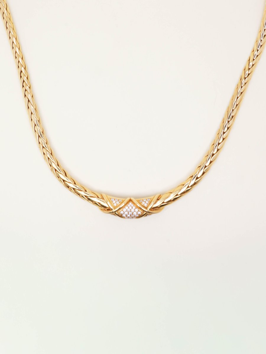 GAY FRERES Collier vintage or torsadé diamants-photo-2