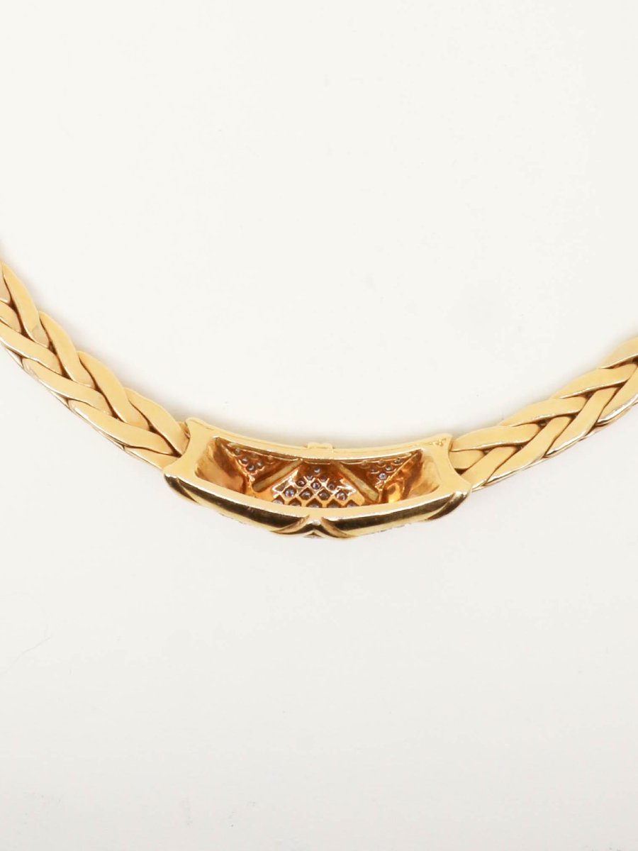 GAY FRERES Collier vintage or torsadé diamants-photo-3