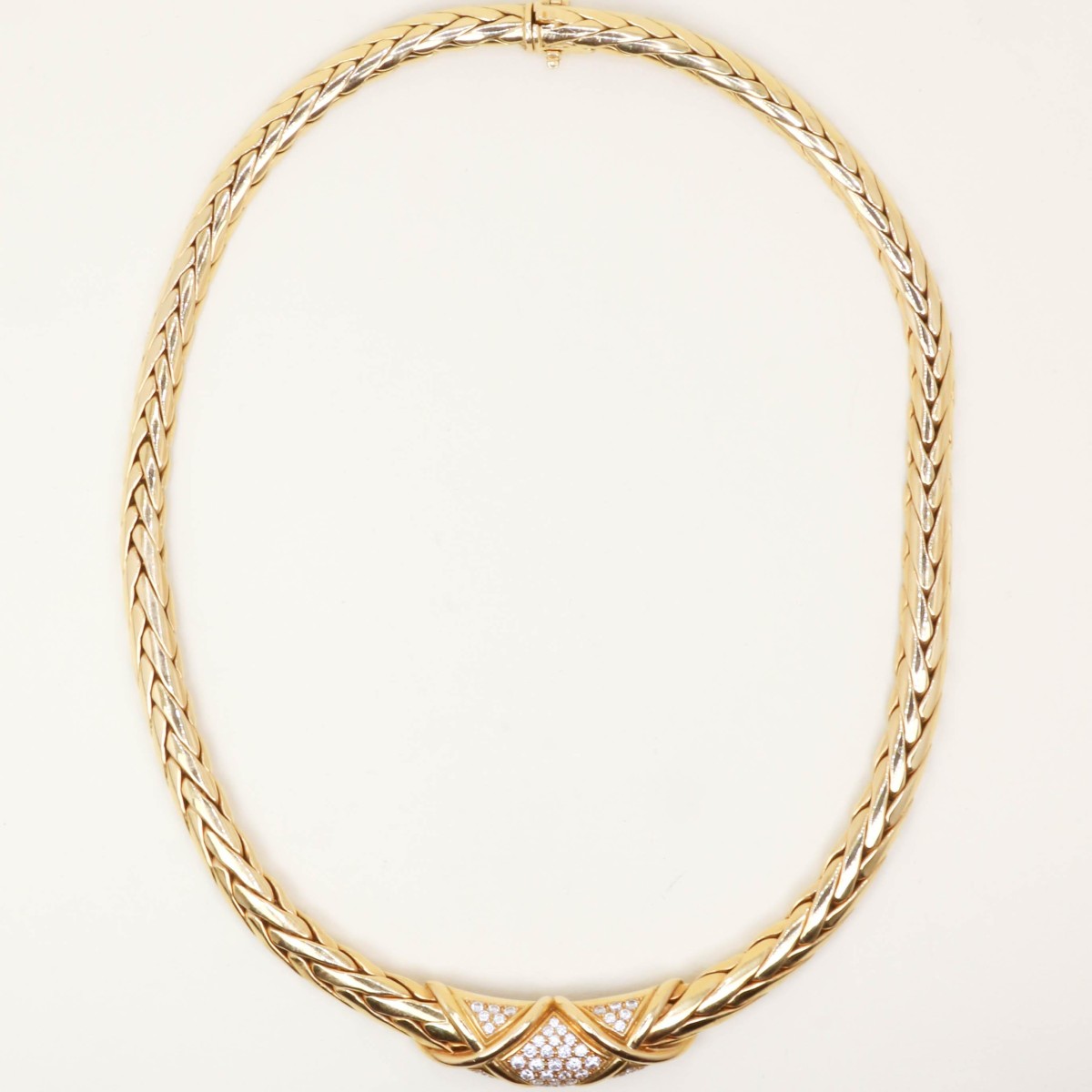 GAY FRERES Collier vintage or torsadé diamants