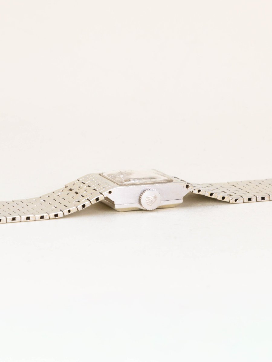 Montre ROLEX vintage Precision 8209 Bracelet ceinture or blanc-photo-5