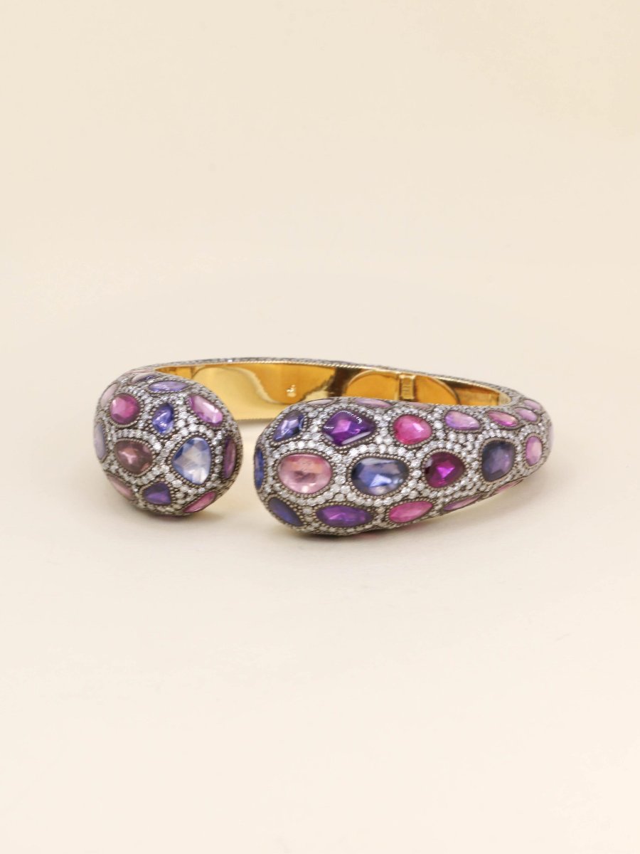 Andre Marcha Sapphire Diamond Bangle Bracelet-photo-4