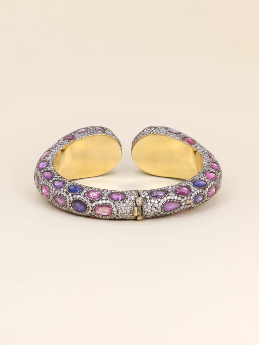 Andre Marcha Sapphire Diamond Bangle Bracelet-photo-2