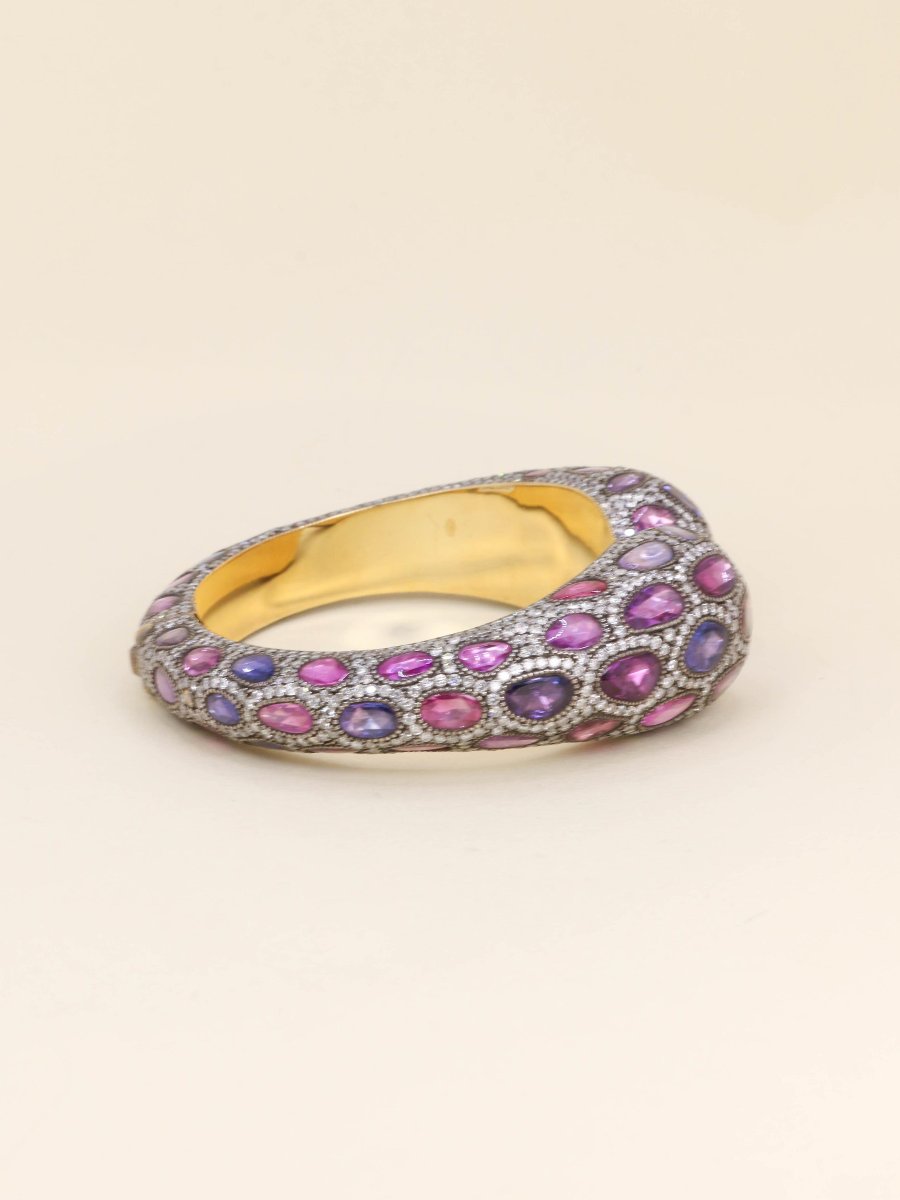Andre Marcha Sapphire Diamond Bangle Bracelet-photo-3
