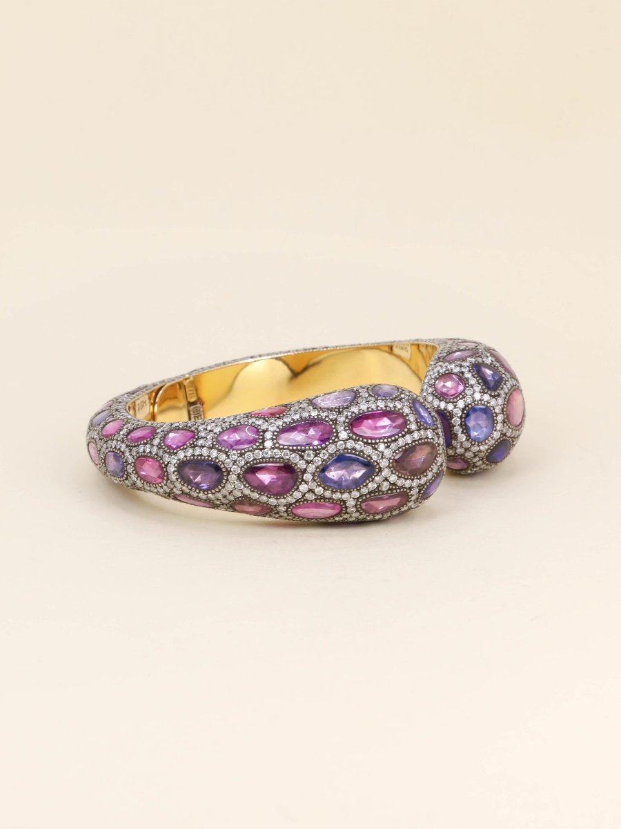 Andre Marcha Sapphire Diamond Bangle Bracelet-photo-4