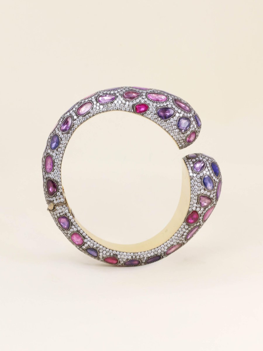 Andre Marcha Sapphire Diamond Bangle Bracelet-photo-5