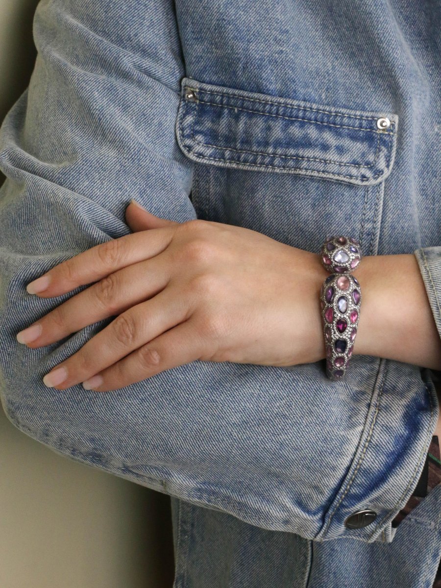 Andre Marcha Sapphire Diamond Bangle Bracelet-photo-6
