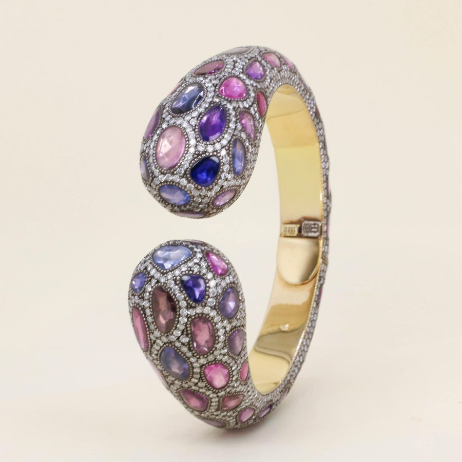 Andre Marcha Sapphire Diamond Bangle Bracelet