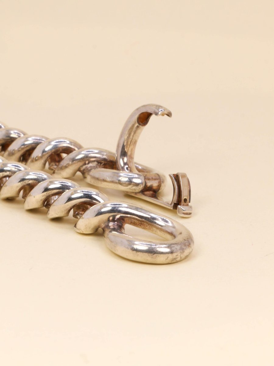 Hermes Vintage Twisted Silver Necklace-photo-1