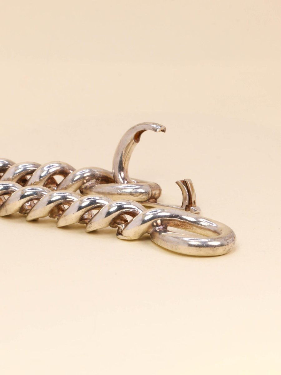 Hermes Vintage Twisted Silver Necklace-photo-2