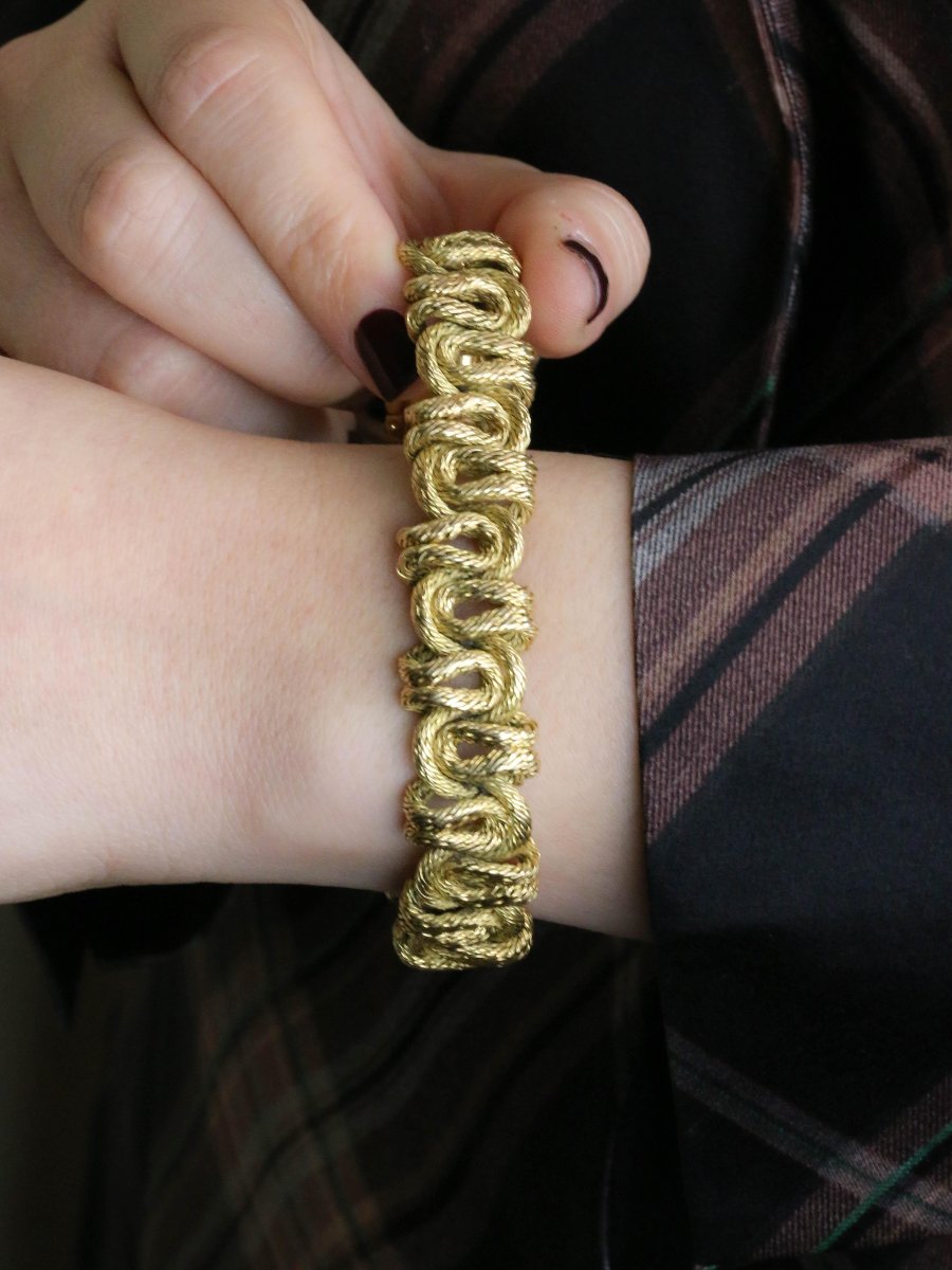 Georges Lenfant Yellow Gold Braided Bracelet - 1970s-photo-2