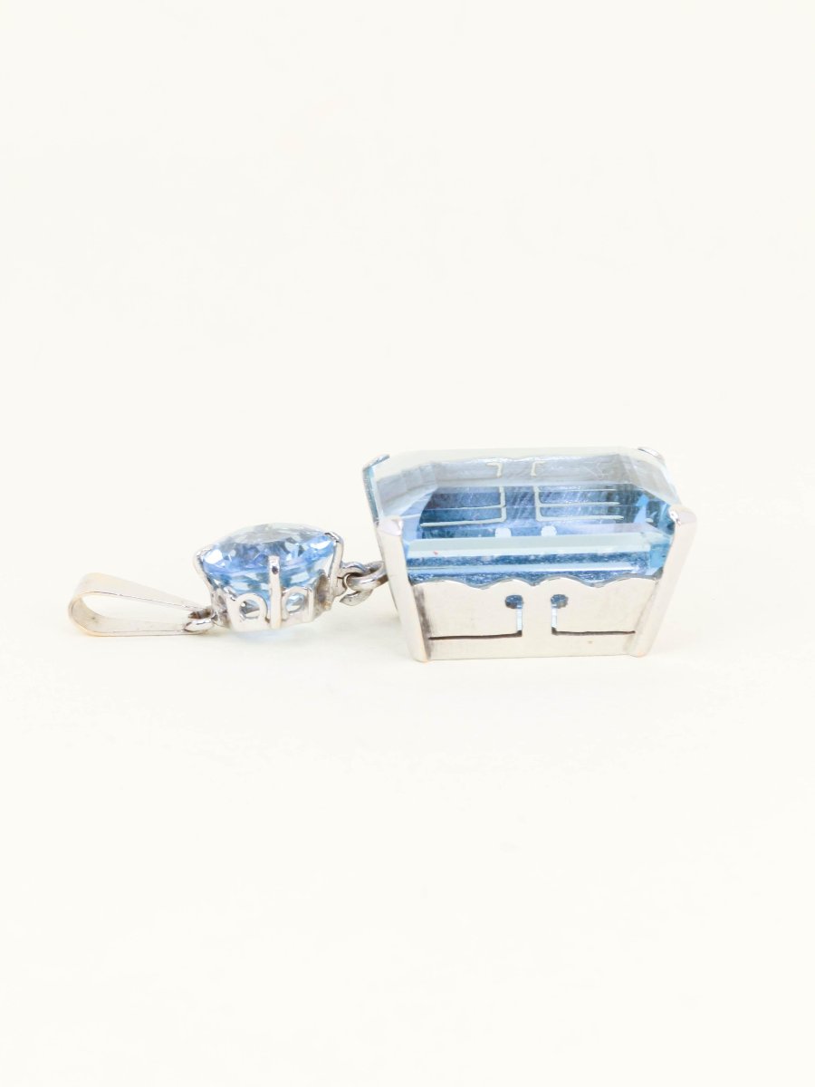 White Gold Aquamarine Pendant 23 Carats-photo-1