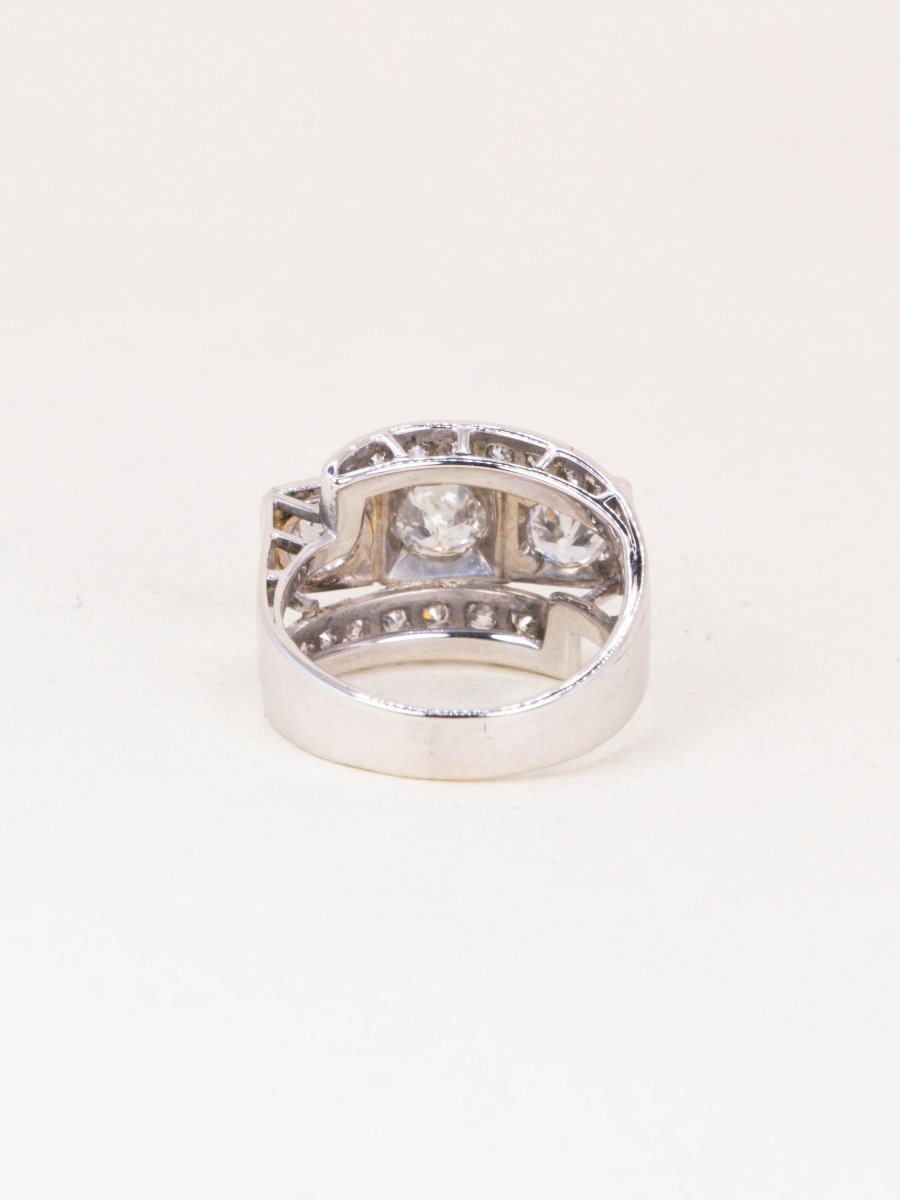 Bague géométrique or blanc diamants-photo-1