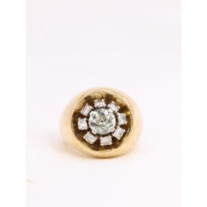 Ball Ring In Gold And Diamonds