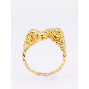 Lalaounis Ram's Head Ring In Yellow Gold