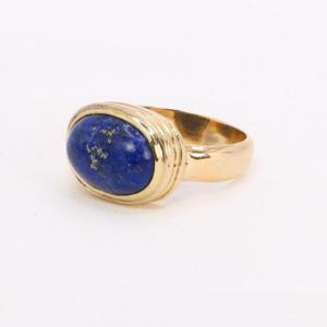 Vintage Lapis Lazuli Ring Yellow Gold