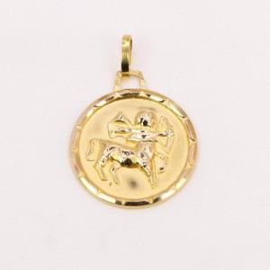 Yellow Gold Sagittarius Zodiac Medal
