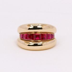 Vintage Calibrated Ruby Bangle Ring