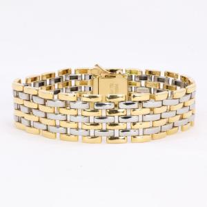 Cartier Panther Link Bracelet In Yellow Gold And Steel