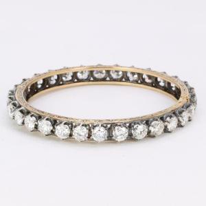 Vintage Gold And Silver Bracelet With 12 Ct Diamonds